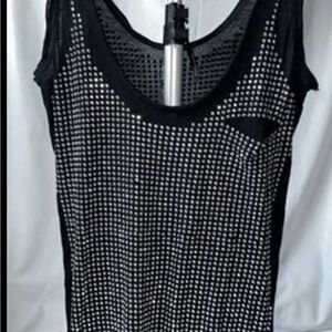 Guess Black and White Studded Tank Top